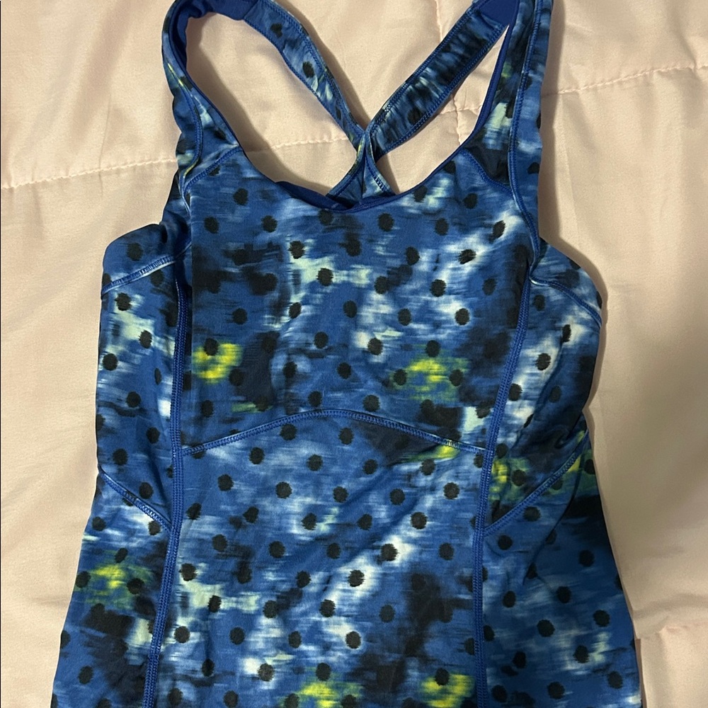 Lulu Lemon Blue Polka Dot Tank Top